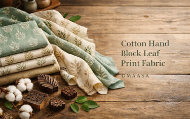 Buy Cotton Hand Block Leaf Print Fabric Online