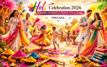 Holi Celebration 2026: History of Holi, Best Holi Dresses for Women, Men & Kids, Holi Gifts and Festive Fashion Guide | DMAASA