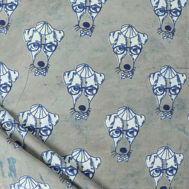 Animal Dabu Hand Block Printed Kashish Fabric