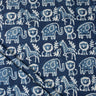 Animal Hand Bock Print Indigo Fabric
