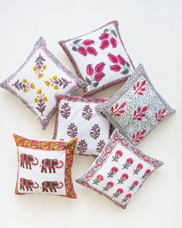Assorted Hand Block Printed Organic Cotton Cushion Cover