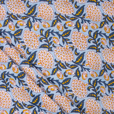 Attractive Cotton Floral Hand Block Print Fabric