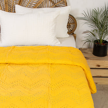 Beautiful Handmade Solid Soft Kantha Quilt Blankets