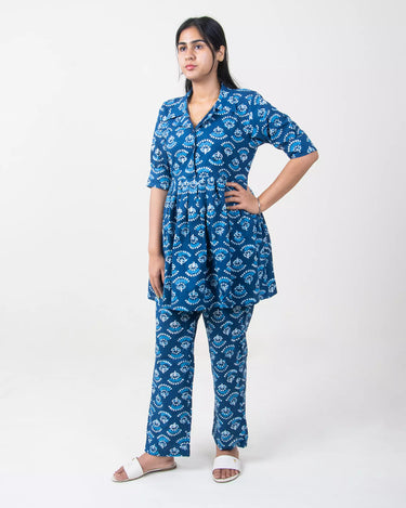 Best Block Printed Floral Pure Cotton Cord Set for Women