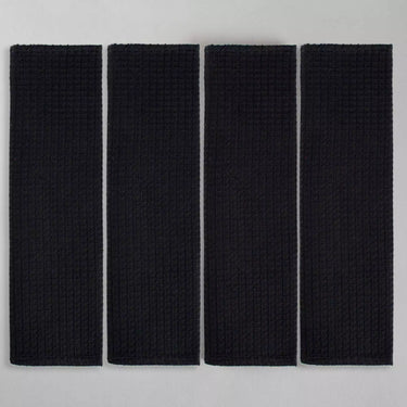 Black Waffle Cotton Bath Towels Set