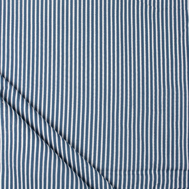 Blue Discharge Pure Cotton Hand Block Printed Fabric