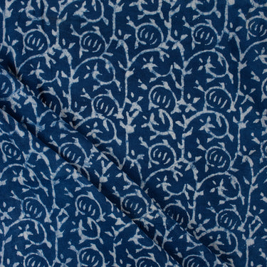 Blue Dye Indigo Hand Block Printed Fabric
