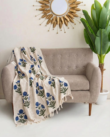 Boota Floral Printed Sofa Woven Throw Online