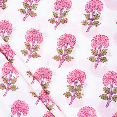 Cotton Booti Floral Hand Block Print Fabric