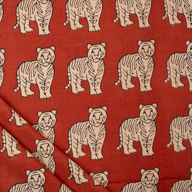 Cotton Tiger Hand Block Printed Bagru Fabric