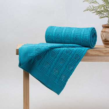 Cozy Cotton Knit Throw Blanket