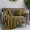 Cozy Plain Sofa Throw with 2 Cushion Cover - Useful Gift Items for Home