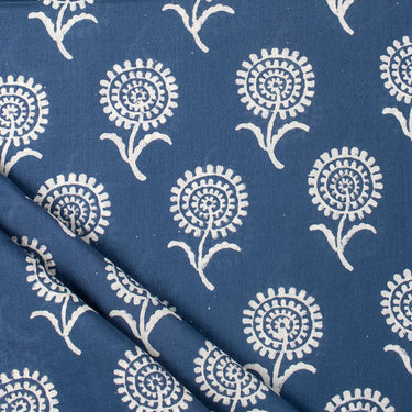 Discharge Cotton Hand Block Printed Fabric