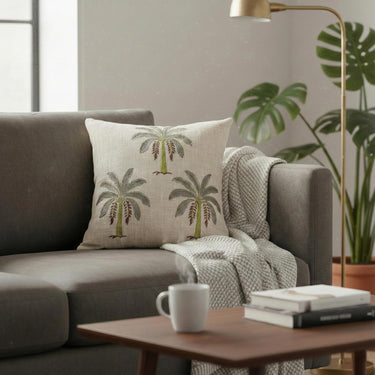 Dmaasa Palm Printed Handmade Cushion Covers