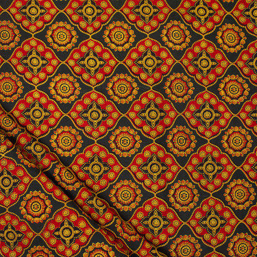 Geometrical Block Printed Cotton Ajrakh Dress Material Fabric Online