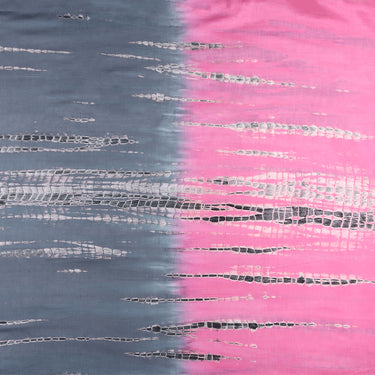 Gray Pink Handmade Shibori Tie Dye Cotton Fabric