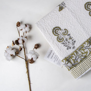 Green Boota Floral Printed Cotton Newborn Swaddle Blankets