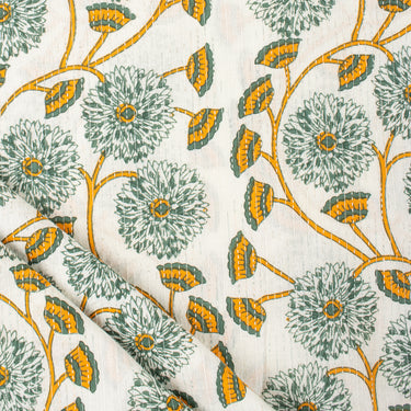 Hand Block Print Pure Cotton Kantha Fabric