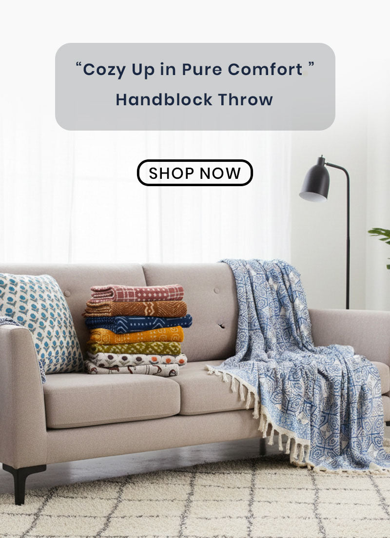 Hand Block Print Sofa Throws