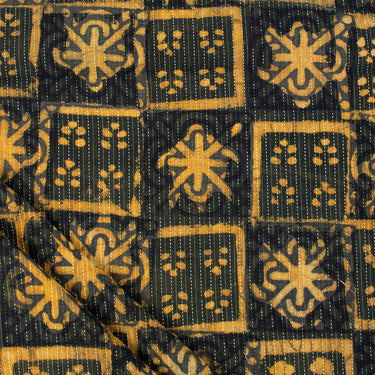 Hand Block Printed Dabu Indian Kantha Fabric