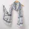 Hand Block Printed Gray Leaf Pure Cotton Dupatta for Girls