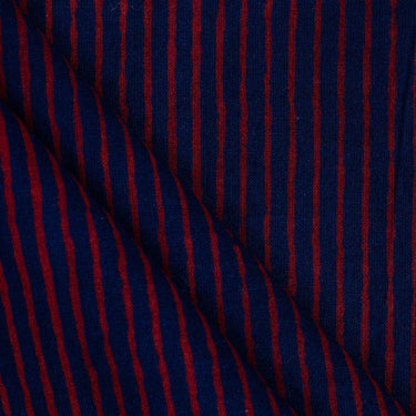 Hand Block Striped Dabu Print 100% Pure Cotton Fabric