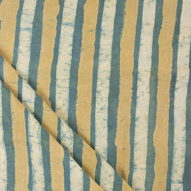 Hand Block Striped Dabu Print Fabric