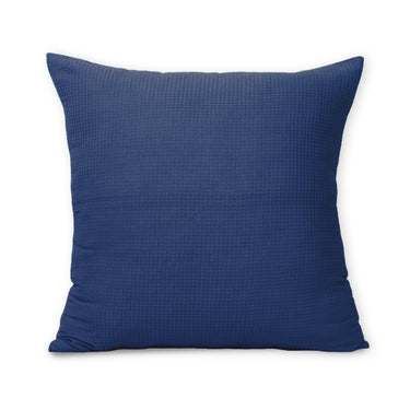 Handmade Blue Cotton Waffle Cushion Cover
