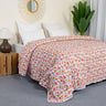 Handmade Floral Print Kantha Quilt Blanket