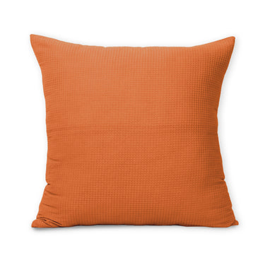 Handmade Orange Waffle Cotton Cushion Cover