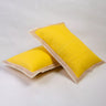 Handmade Yellow Quilted Cotton Kantha Stripe Pillow Cover