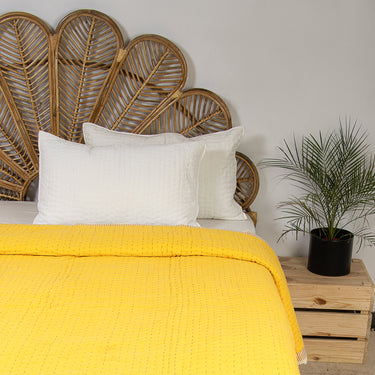 Indian Handmade Cotton Solid Kantha Quilt