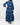 Indigo Block Printed Long Maxi Dress for Women