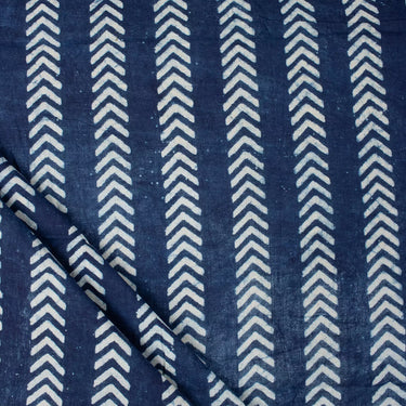Indigo Hand Block Stripe Printed Best Fabric for Pants