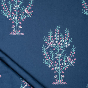 Jaipuri Boota Hand Block Printed Discharge Fabric