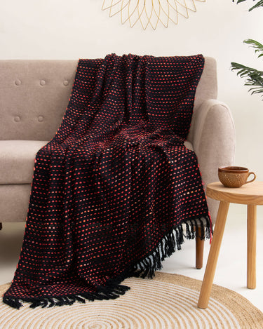 Luxury Black Cotton Throws For Couch Online