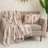 Luxury Gifts for Her Block Floral Printed Sofa Throw Blanket & Cushion Cover