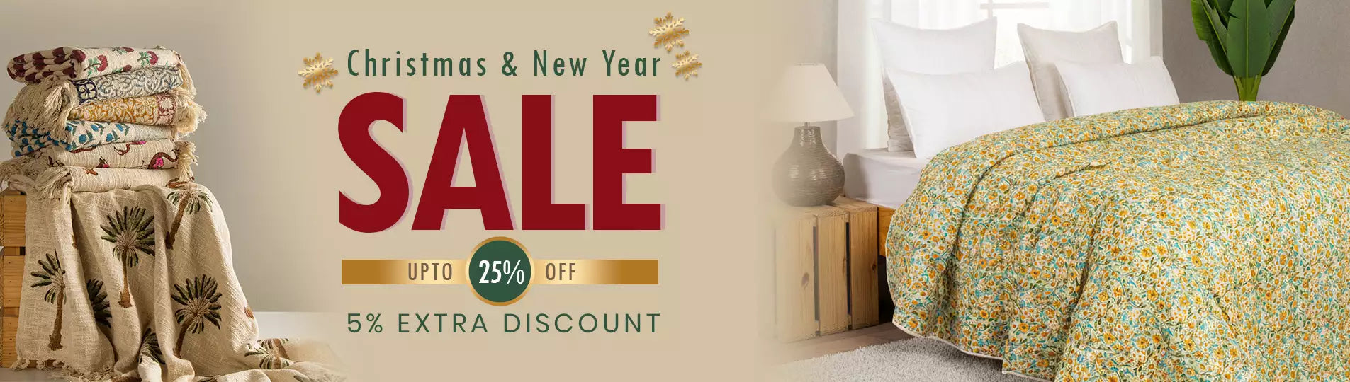 Sofa Throw and Jaipuri Quilt Christmas and New Year Sale