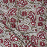 Maroon Color Floral Hand Block Printed Cotton Fabric