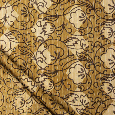 Mustard Dabu Hand Block Printed Kantha Fabric