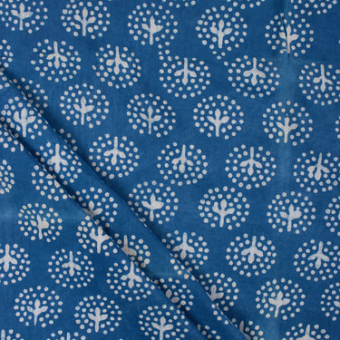 Natural Indigo Cotton Hand Block Print Fabric