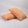 Orange Pure Cotton Kantha Quilted Pillow Cover