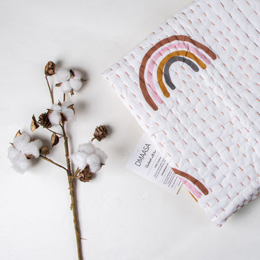Organic Cotton Baby Quilt Rainbow Printed