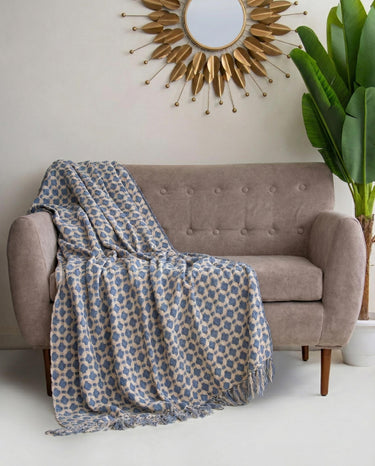 Organic Cotton Material Woven Throw Blanket for Couch