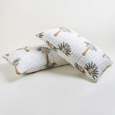 Kantha Cotton Handmade Palm Print Quilted Pillow Covers