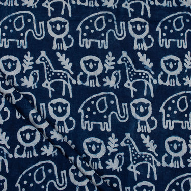 Premium Animal Indigo Block Print