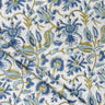 Premium Blue Floral Hand Block Printed Cotton Fabric