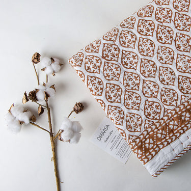 Premium Brown Pure Kantha Cotton Baby Quilt