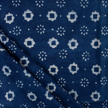 Premium Indigo Pure Cotton Hand Block Print Fabric