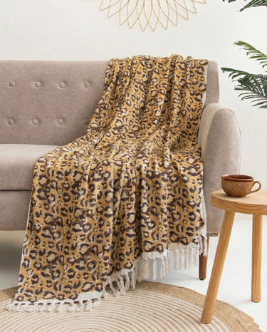 Premium Leopard Sofa Throw Blanket